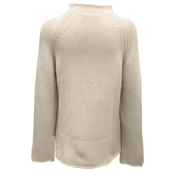 LUCIANO BARBERA BEIGE BUTTON DETAIL LONG SLEEVED KNIT SWEATER - Picture 3 of 5